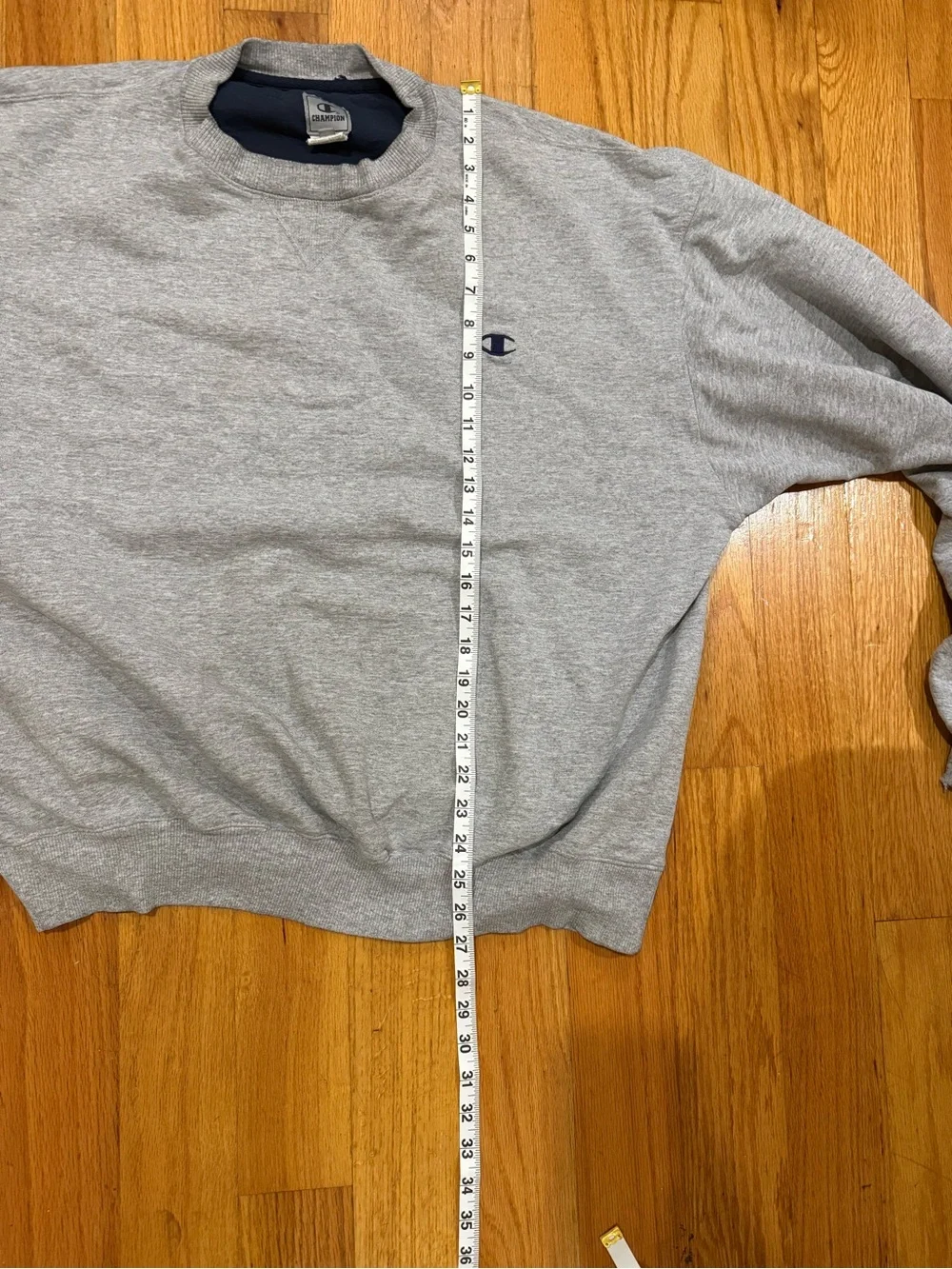 Vintage 1990s Champion Classic Crewneck Sweatshirt - Grey / Navy Inner Lining